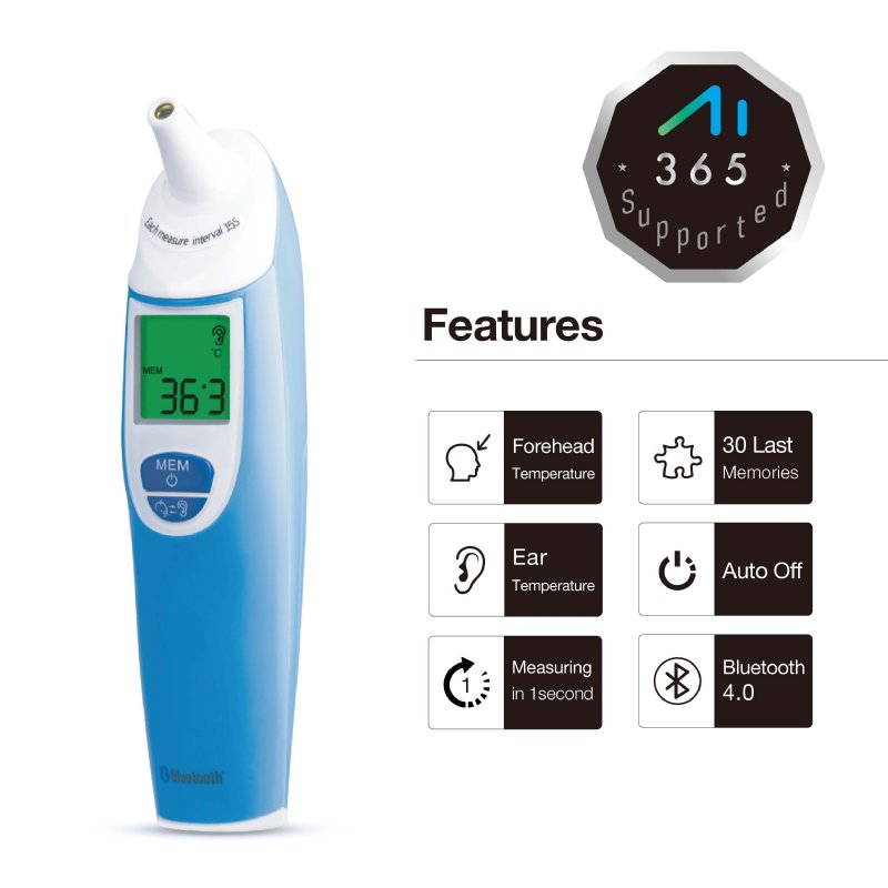 Infrared Ear and Forehead Thermometer (Bluetooth)